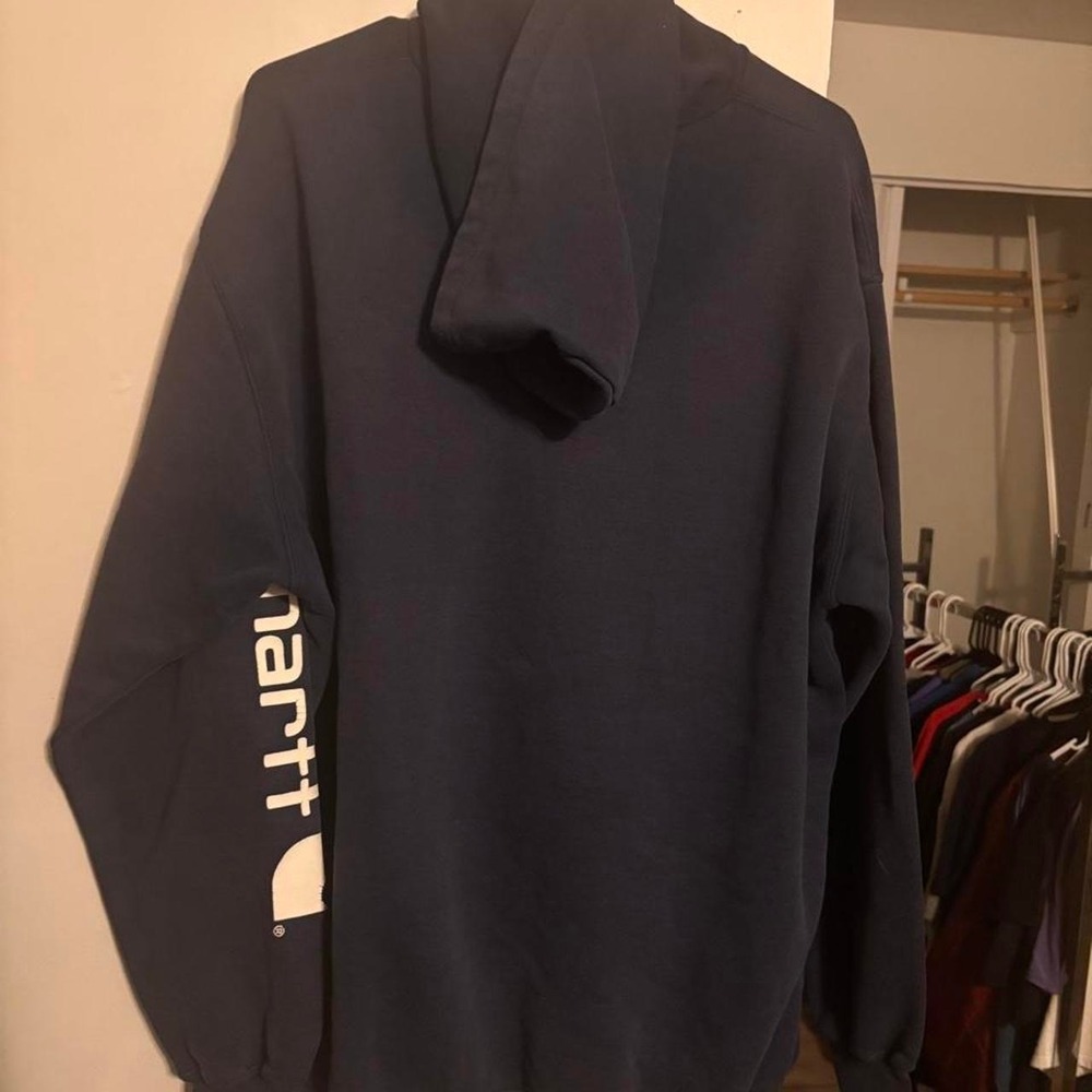 Vintage blue Carhartt cotton hoodie size XL - Picture 2 of 5